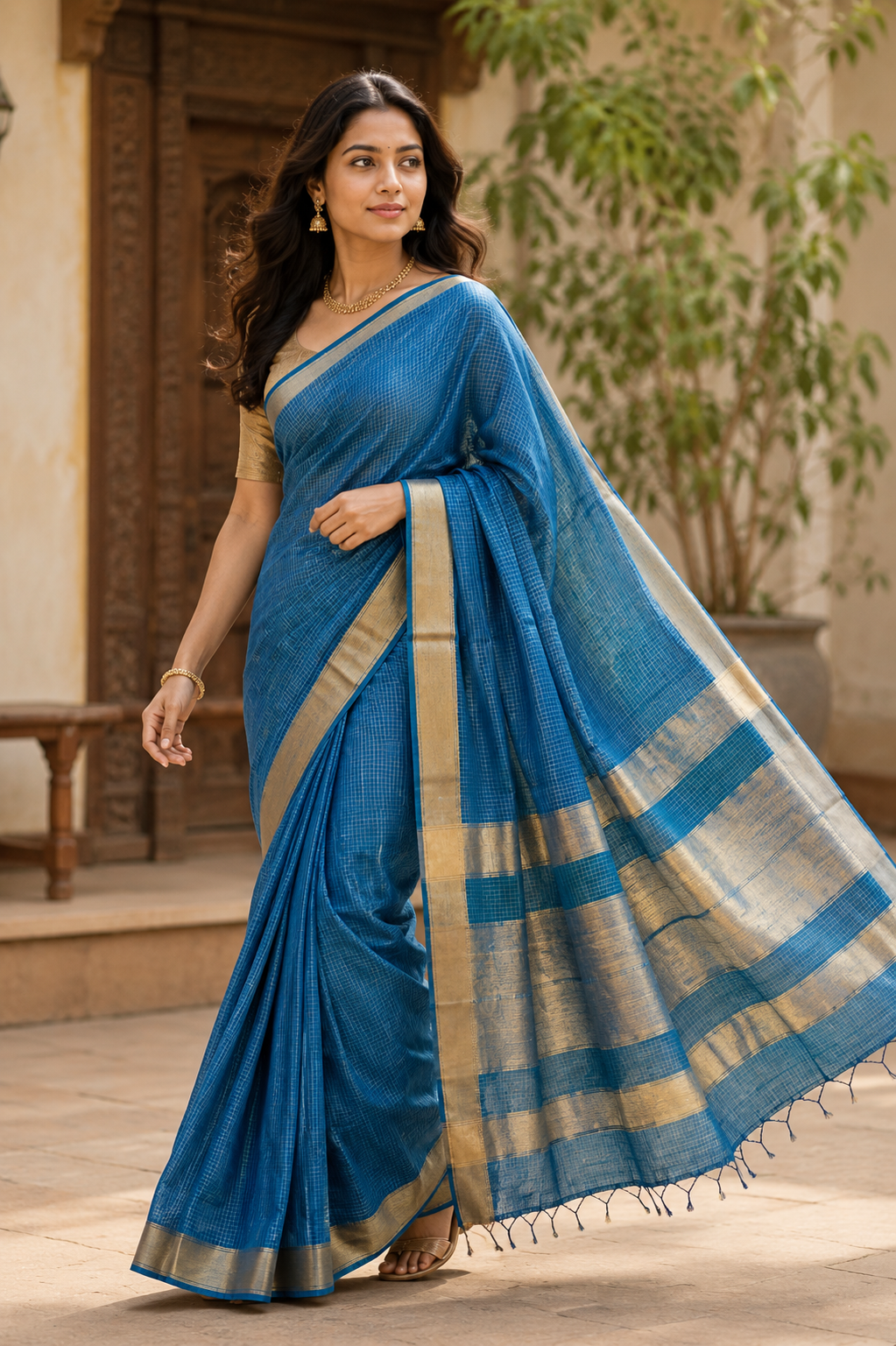Classic heritage cotton Maheshwari saree